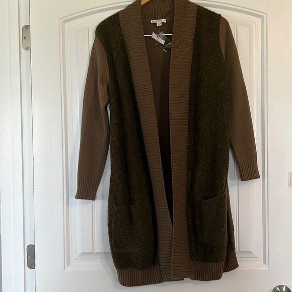 NWT Isaac Mizrahi  Sherpa Style Cardigan Sweater Small - Picture 1 of 6